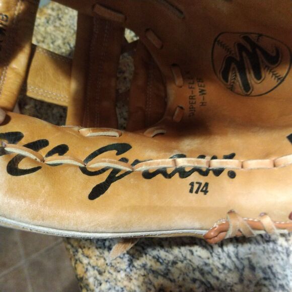 Big Mcgraw Brown Leather Right Hand Throw Baseball Glove Super Flex Pro Lock 174 - Picture 13 of 13